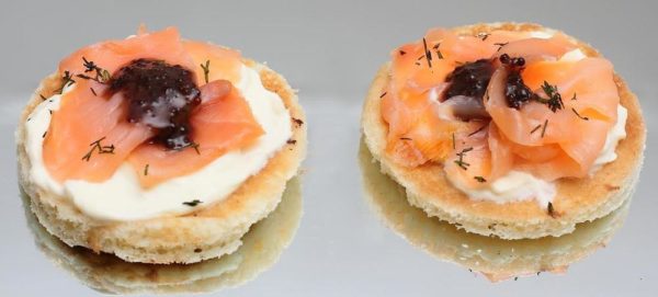 salmon blinis