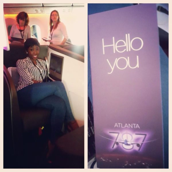 Beverly Naya for BellaNaija | Virgin Atlantic Atlanta "Birthday Girl" Boeing 787 Maiden Flight | October 2014 | 026