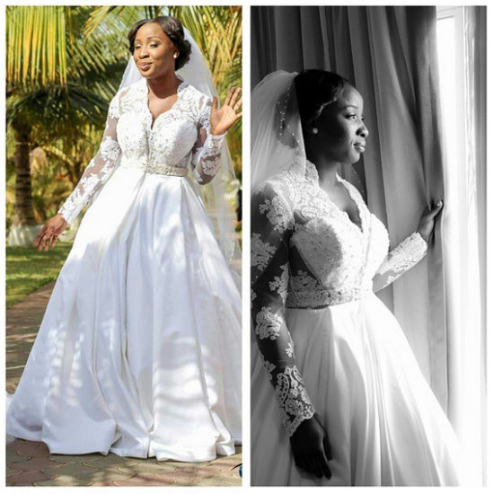 Ghanaian Actress Naa Ashorkor weds boyfriend of 7 years, Cabutey ...