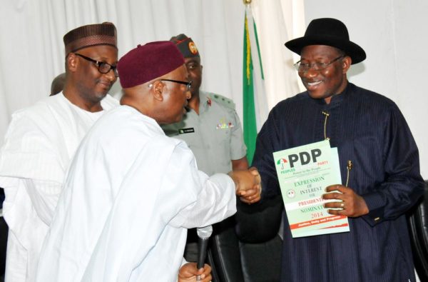 PIC. 25. PRESIDENT JONATHAN COLLECTS PDP EXPRESSION OF INTEREST AND NOMINATION FORMS IN ABUJA