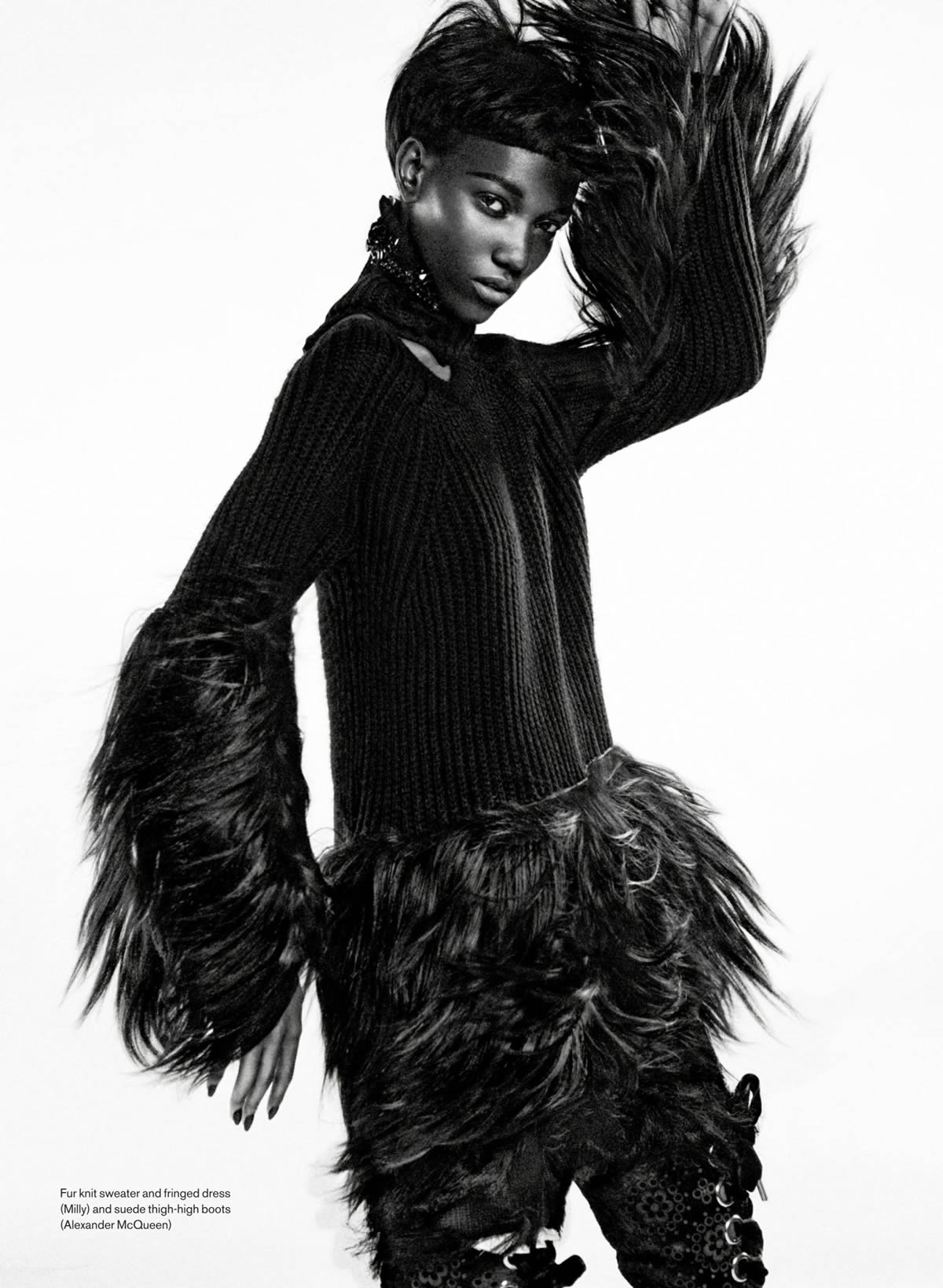 Tanzanian Model Herieth Paul Takes On Feathers and Fringe For Elle ...