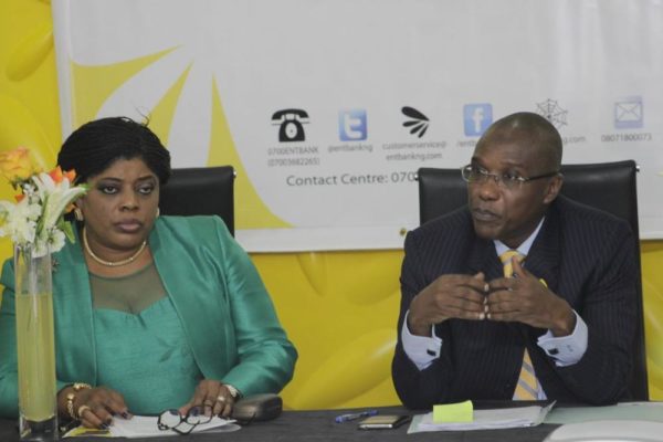 Nneka Onyeali-Ikpe (Executive Director, Lagos & South-West Banks) & Mallam Ahmed Kuru (Managing Director/CEO, Enterprise Bank Limited)