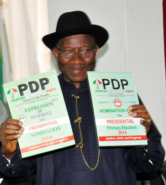 After Adopting Pres. Jonathan as Sole Candidate, PDP Opens 2015