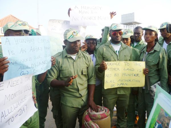 PIC. 3. NYSC CORP MEMBERS PROTEST IN KUJE