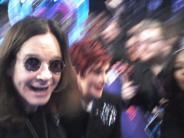 My failed attempt at a selfie with (Sharon & Ozzy Osbourne) – my selfie-stick fell my hand. 