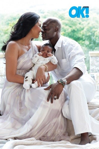 So Adorable! Djimon Hounsou & Kimora Lee Present Baby Kenzo | BellaNaija