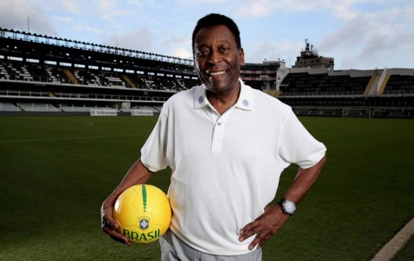 Pele At Stadium Vila Belmiro