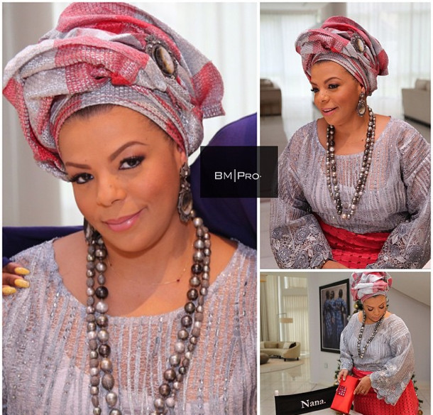 Nana Otedola AKA Mama Cupps Loves her Avant-Garde Gele! | BellaNaija
