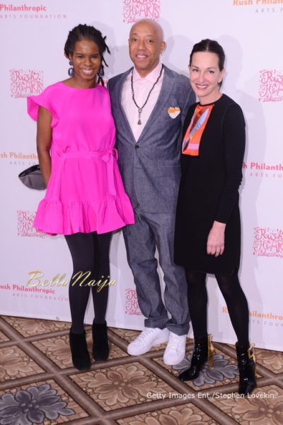 Executive Director at Rush Philanthropic Arts Foundation Tangie Murray, Rush Philanthropic Arts Foundation co-founder Russell Simmons, and fashion designer Cynthia Rowley attend Russell Simmons' Rush Philanthropic Arts Foundation's annual Rush HeARTS Education Valentine's Luncheon at The Plaza Hotel on February 13, 2015 in New York City. (Photo by Stephen Lovekin/Getty Images for Rush Philanthropic Arts Foundation)