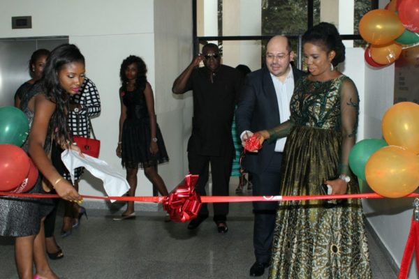 Cutting the ribbon