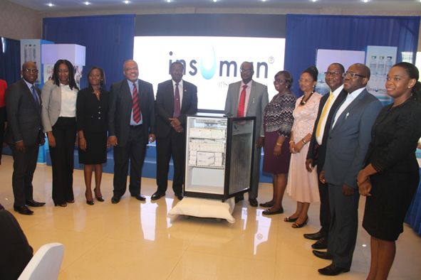 Some members of Sanofi’s Management and key opinion leaders in the healthcare industry unveiling INSUMAN in Lagos