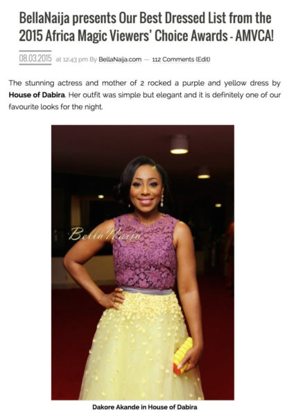 BellaNaija presents Our Best Dressed List from the 2015 Africa Magic Viewers’ Choice Awards