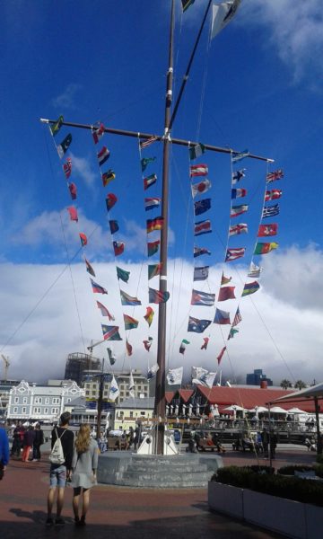 Flags of African countries at Victoria's Wharf 