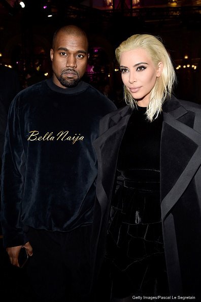 Kim Kardashian and Kanye West at the Louis Vuitton PFW show