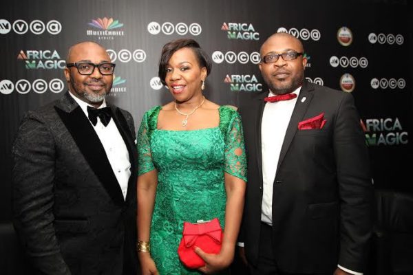 Multichoice Nigeria MD -John Ugbe, Regional Director, M-Net (West) - Wangi Mba-Uzoukwu and Kufre Ekanem, Corporate Affairs Adviser, Nigerian Breweries