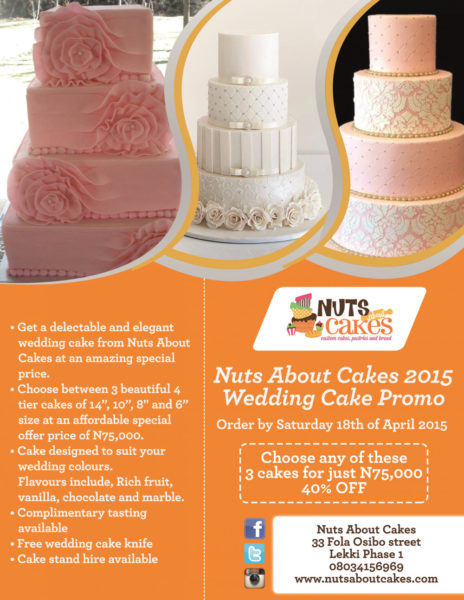 Wedding Cakes promo special offer flyer 2015