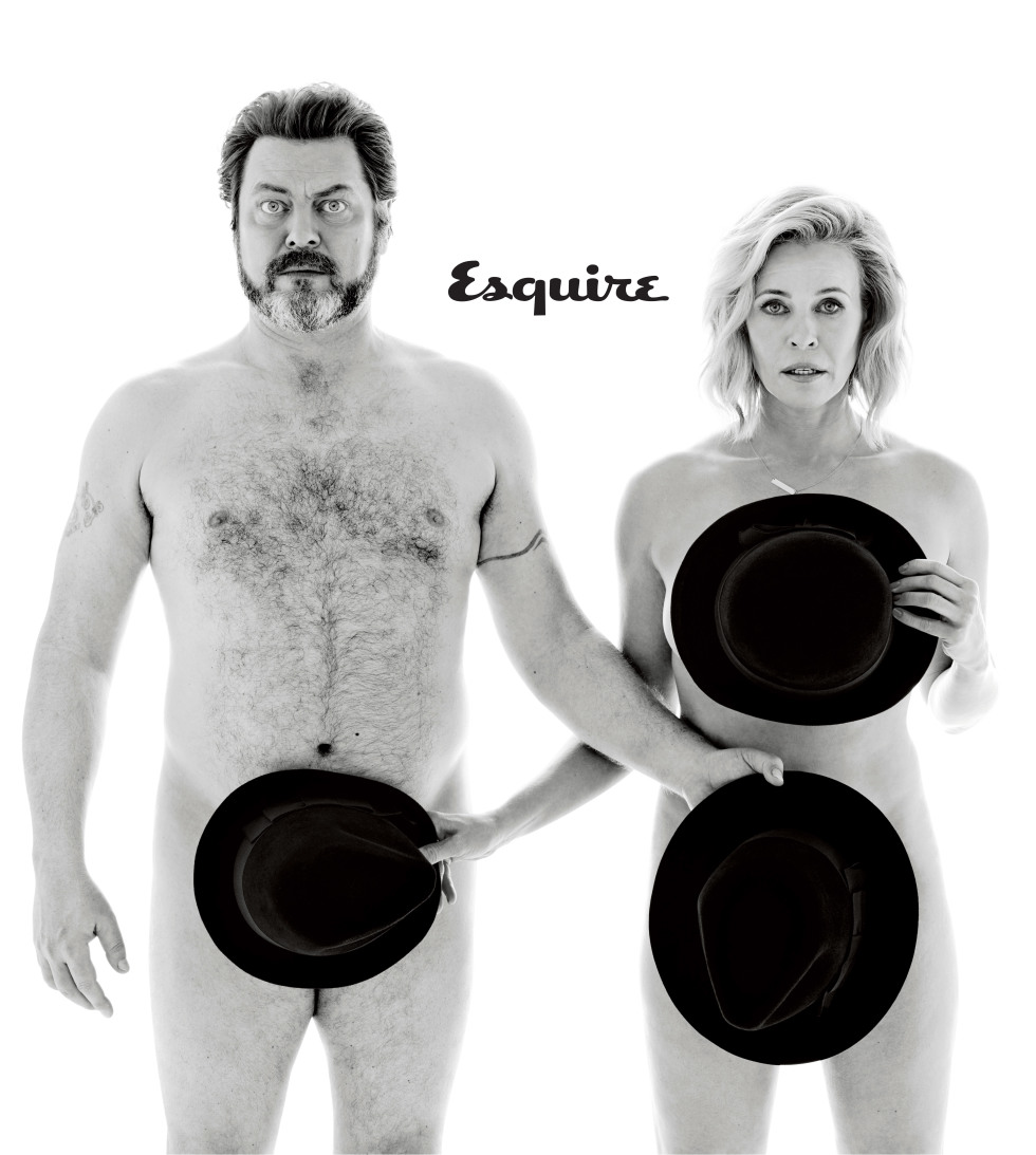 Chelsea Handler appears on the cover with Nick Offerman and the two of them...