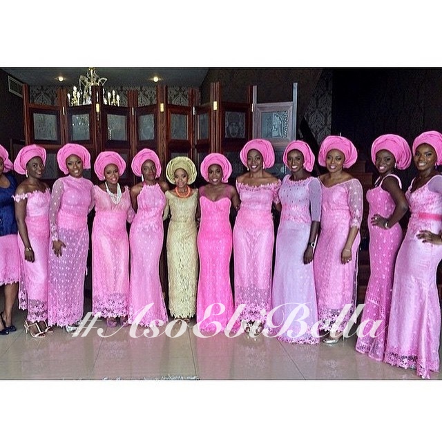 pink lace aso ebi by @temiladyofkwamuhle