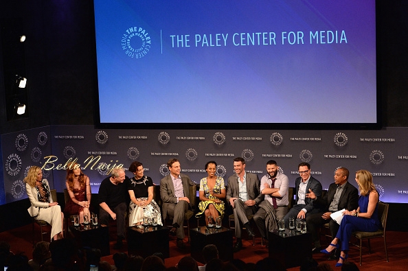 (L-R) Portia de Rossi, Darby Stanchfield, Jeff Perry, Bellamy Young, Tony Goldwyn, Kerry Washington, Scott Foley, Guillermo Diaz, Joshua Malina, Joe Morton and Lara Spencer