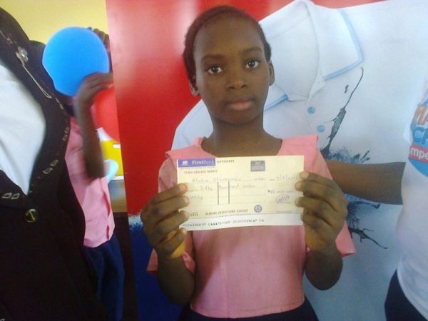 Aluko Olarewaju, Darium Private School, second position and winner of 50 thousand naira in the Imagine and Achieve Art Competition in Osun State