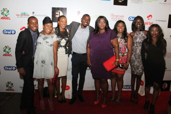 Folarin Ojo, Brand Manager for Oral B (1st left); P&G's Commercial & Brand Operations Director, Enekabor Ehinomen (4th Right); Media Manager, P&G Nigeria, Adigolo Funmilola (1st Right)