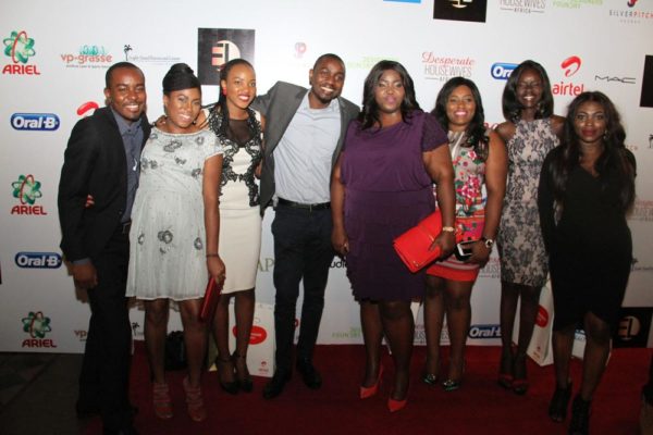 Folarin Ojo, Brand Manager for Oral B (1st left); P&G's Commercial & Brand Operations Director, Enekabor Ehinomen (4th Right); Media Manager, P&G Nigeria, Adigolo Funmilola (1st Right) 