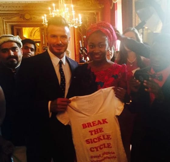 Nkechi Azinge and David Beckham