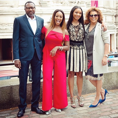 Femi Otedola Steps Out with Daughters and Wife ...