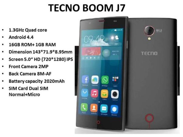 tecno boom J7 specs