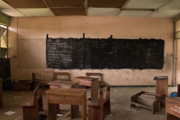 During Renovation Ireti Primary School Classroom