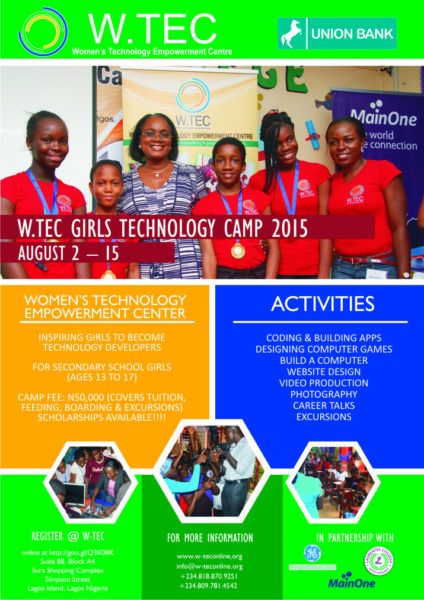 WTec Girls Technology Camp Flier 2015