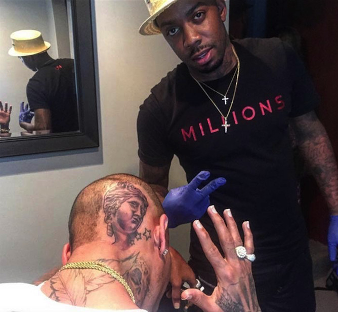 Chris Brown Tattoo - BellaNaija - August 2015
