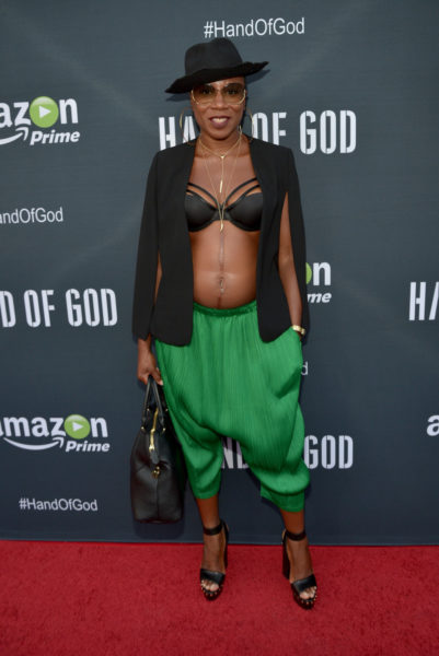 LOS ANGELES, CA - AUGUST 19:  Actress Aisha Hinds attends the Amazon premiere screening for original drama series "Hand Of God" at The Theatre at Ace Hotel on August 19, 2015 in Los Angeles, California.  (Photo by Charley Gallay/Getty Images for Amazon Studios)