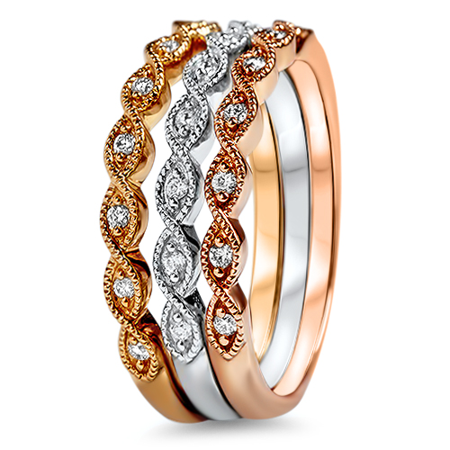 Tri-Color Wedding Bands