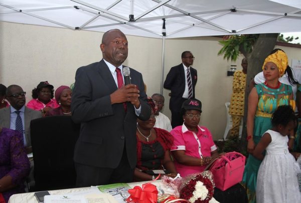 Dr Alonge (Permanent Secretary Ministry of Health, Lagos State, Representative of Governor of Lagos State) giving the Governor address