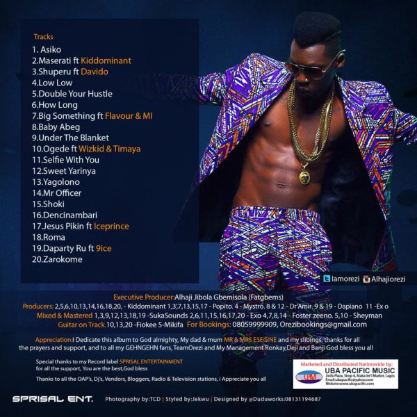 Orezi - The Gehn Gehn [Album Art] - BACK - BellaNaija - September - 2015