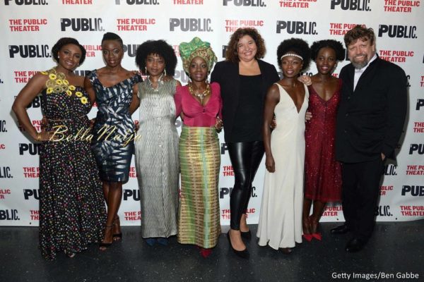 Saycon Sengbloh, playwright Danai Gurira, Pascale Armand, Akosua Busia, director Liesl Tommy, Zainab Jah, Lupita Nyong'o and Oskar Eustis