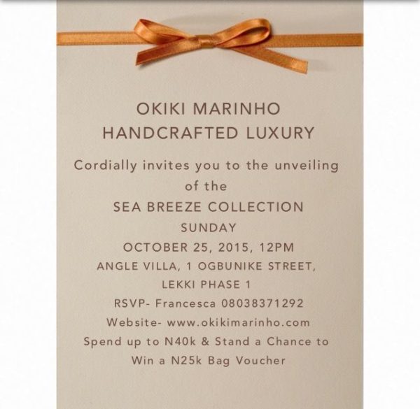 Okiki Marinho Sea Breeze Collection Invite