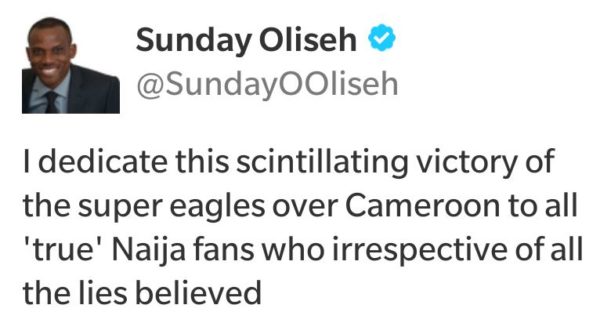 Oliseh Tweet