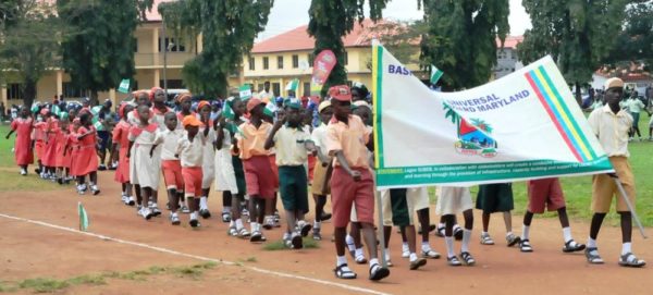 PIC. 6. STUDENTS MATCHING DURING THE 55TH INDEPENDENCE DAY CELEBRATION IN LAGOS ON THURSDAY (1/10/15). 6898/1/10/2015/MA/ BJO/NAN