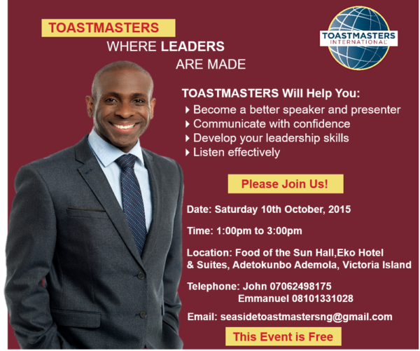 Seaside Toastmasters 10th October 2015 Meeting