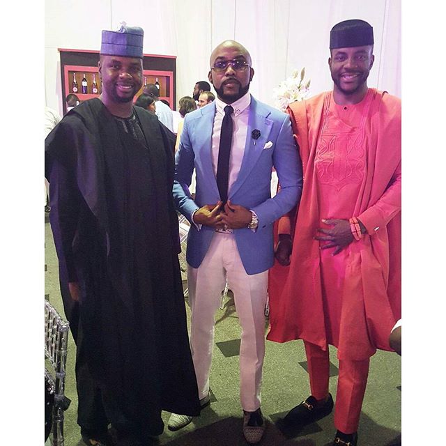 Adebola Williams, Banky W and Ebuka Obi-Uchendu at Tosyn Bucknor & Aurélien Boyer's Wedding