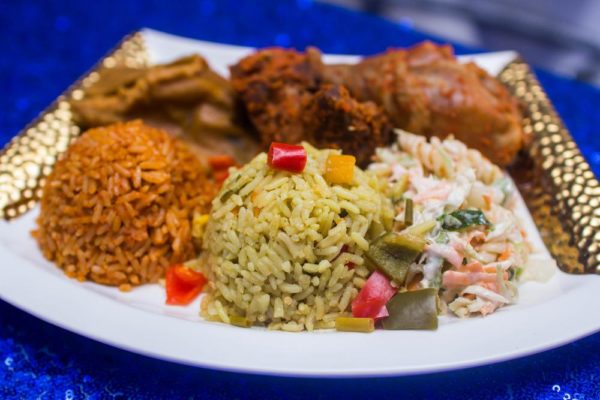 Jollof Rice Fried Rice Coleslaw Salad Stewed Chicken Stewed Beef Moinmoin Nigerian Wedding