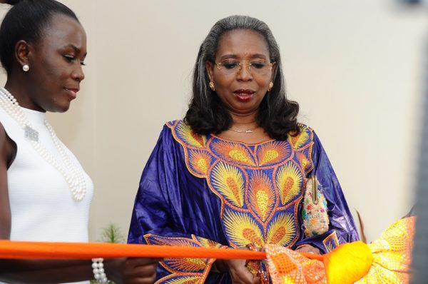 Mrs Awosika & Tara Fela Durotoye as they cut the ribbon