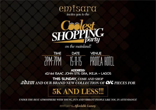 Shopping Party E-Flier Black