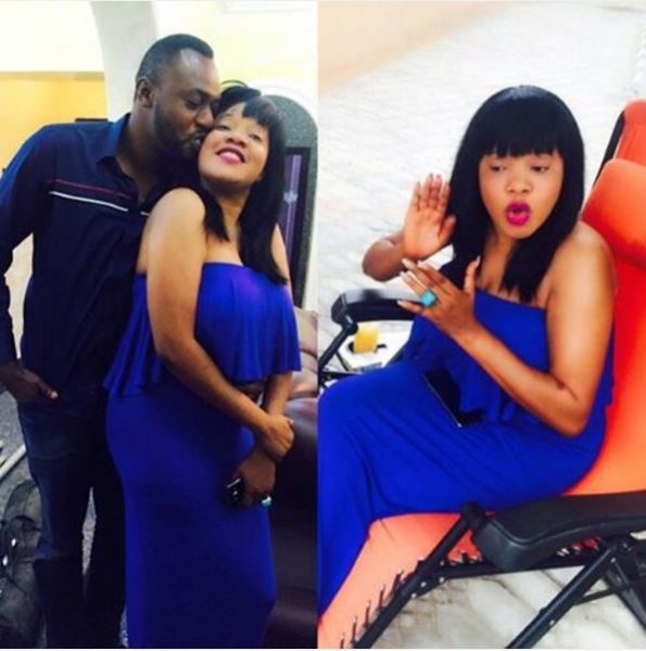 Toyin Aimakhu on set with Odunlade Adekola