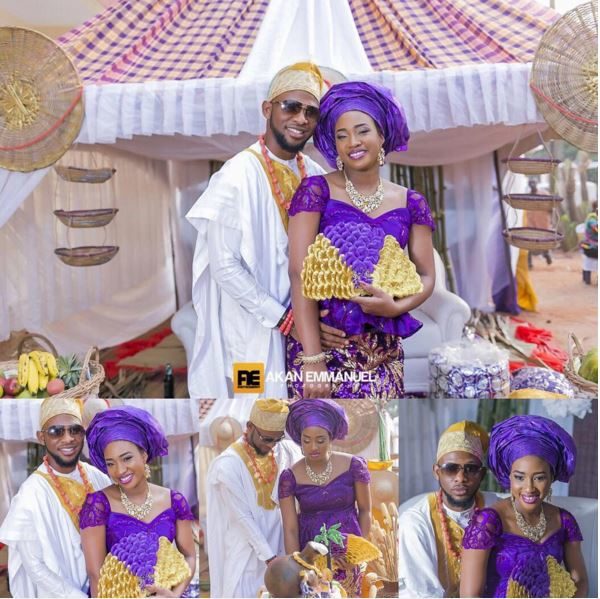 Flavour's manager, Benjamin Omesiete & Wife Ify at their Traditional Wedding