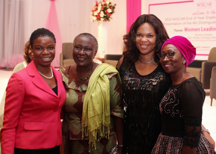 L-R Yewande Sadiku_ ED, Stanbic IBTC Bank , Prof. Remi Sonaiya_ first female presidential candidate, Lynda Saint-Nwafor_ Chief Technical Officer, MTN Nigeria and Mrs. Amina Oyagbola_ founder WISCAR