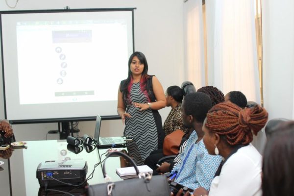 Priyanka Mohanty (Head of Digital Marketing speaking the the press and bloggers)