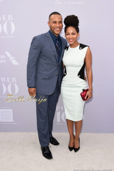 DeVon Franklin (L) and actress Meagan Good